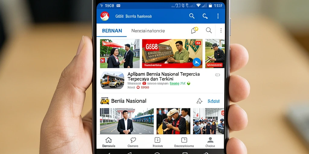Tampilan antarmuka aplikasi G668 yang menampilkan berita nasional.
