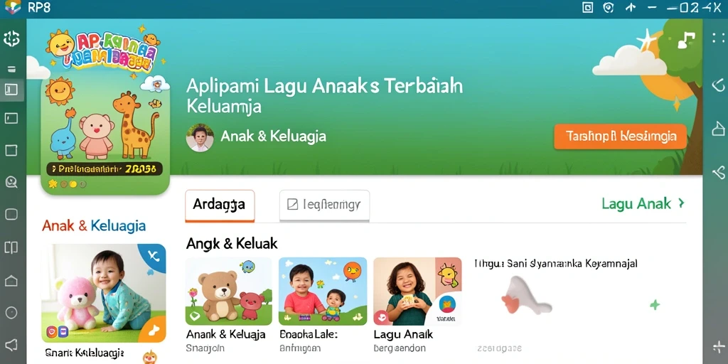 Antarmuka RP8 yang ceria dan menarik untuk anak-anak.