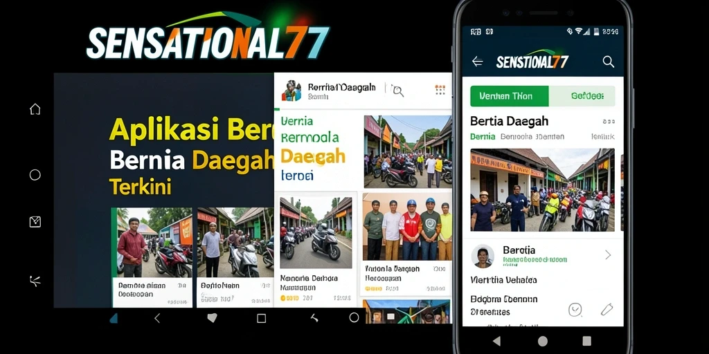 Antarmuka aplikasi SENSATIONAL77 yang menampilkan berita daerah terbaru.