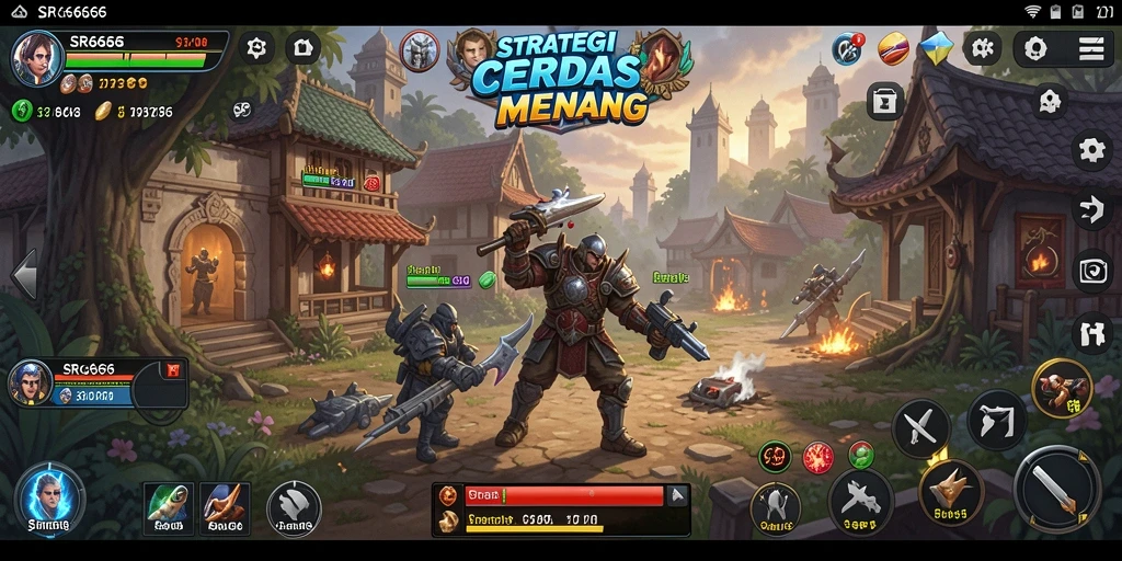 Screenshot antarmuka permainan SR6666 yang menunjukkan fitur strategi utama.